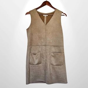 Suede Max Studio Mini Dress, Size Small in Beige